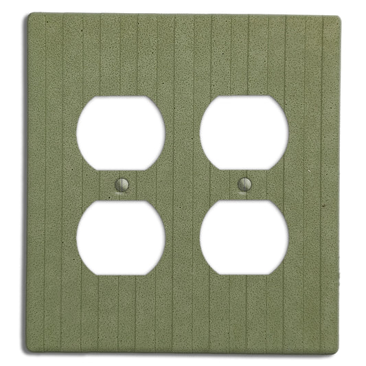 Sage Green Boho Stripes 2 Duplex Outlet Cover Plate