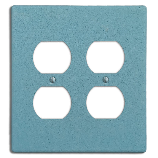 Caribbean Blue Boho Smooth 2 Duplex Outlet Cover Plate