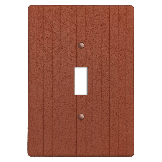 Terra Red Boho Stripes Switchplate Covers