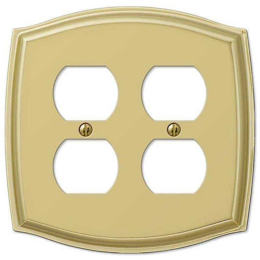 Sonoma Polished Brass 2 Duplex Outlet - Wallplatesonline.com