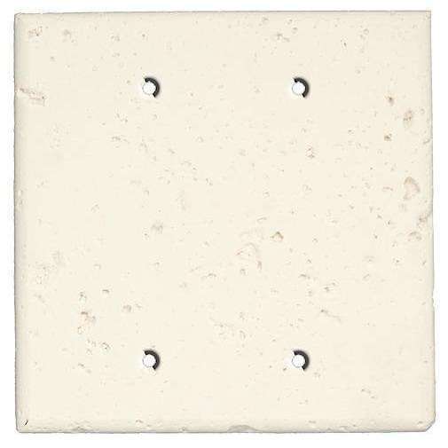 White Stone Double Blank Cover Plate:Wallplatesonline.com