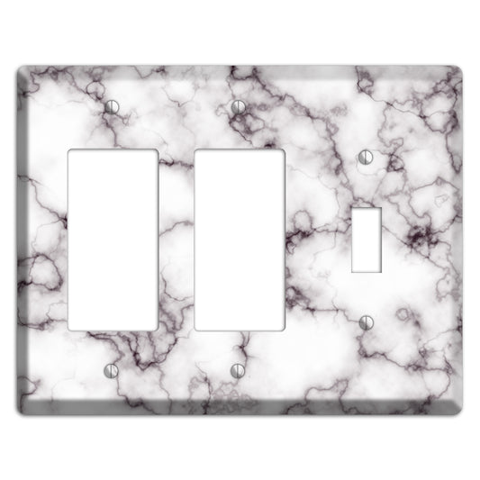 Black Stained Marble 2 Rocker / Toggle Wallplate