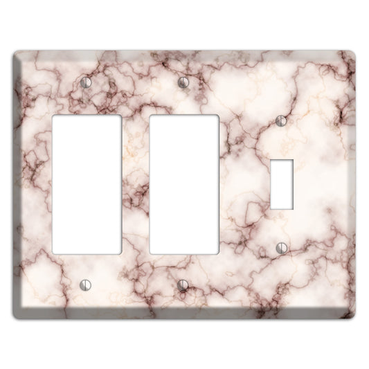 Burgundy Stained Marble 2 Rocker / Toggle Wallplate