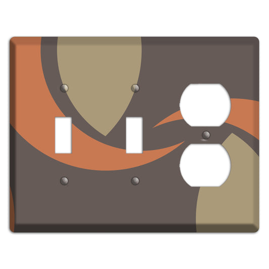 Grey Beige and Orange Abstract 2 Toggle / Duplex Wallplate