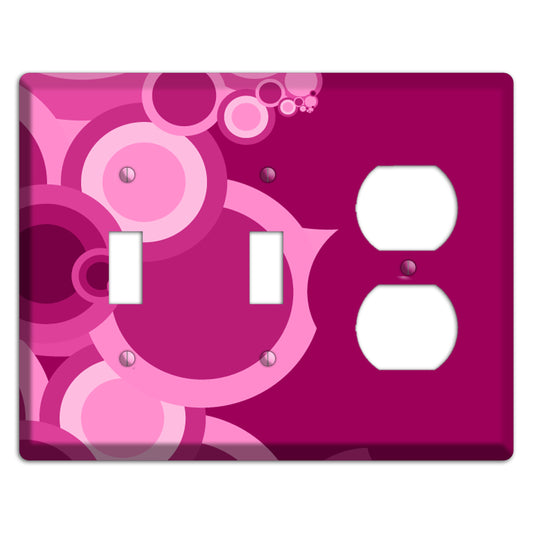 Pink and Fuschia Circles 2 Toggle / Duplex Wallplate