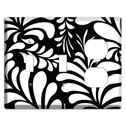 Black with White Herati 2 Toggle / Duplex Wallplate