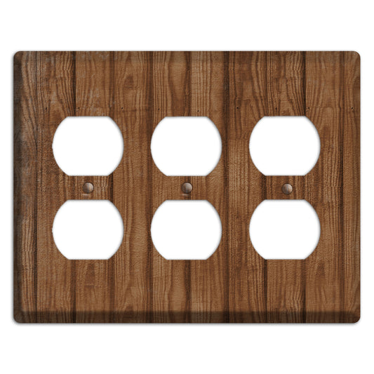 Old Copper Weathered Wood 3 Duplex Wallplate