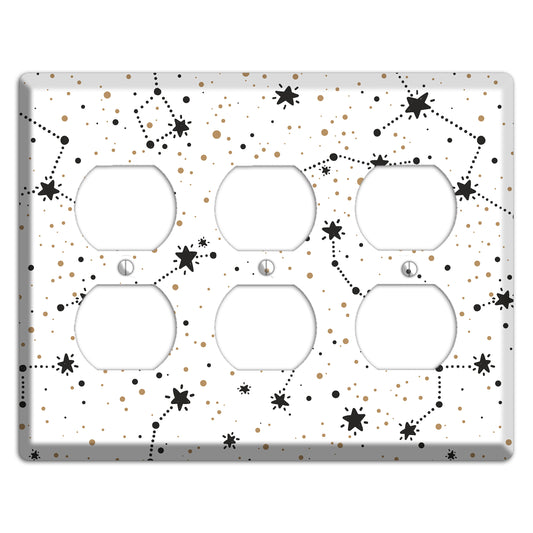 Constellations White 3 Duplex Wallplate