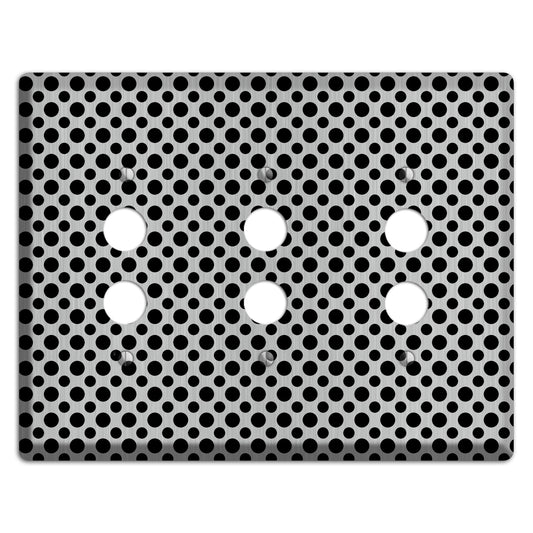 Multi Small Polka Dots Stainless 3 Pushbutton Wallplate