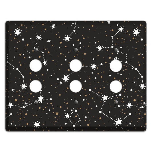 Constellations Black 3 Pushbutton Wallplate