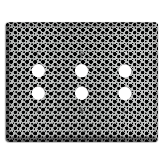 Small and Tiny Polka Dots Stainless 3 Pushbutton Wallplate