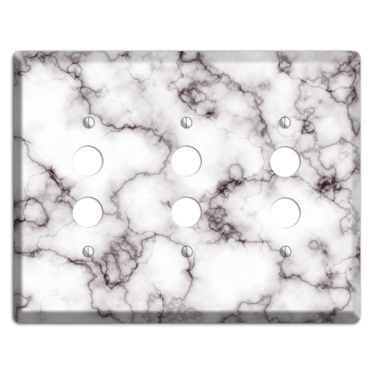 Black Stained Marble 3 Pushbutton Wallplate
