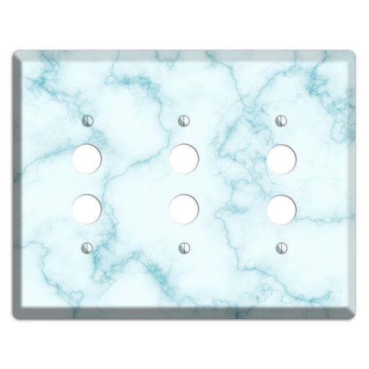 Blue Stained Marble 3 Pushbutton Wallplate