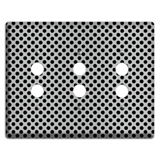 Packed Small Polka Dots Stainless 3 Pushbutton Wallplate