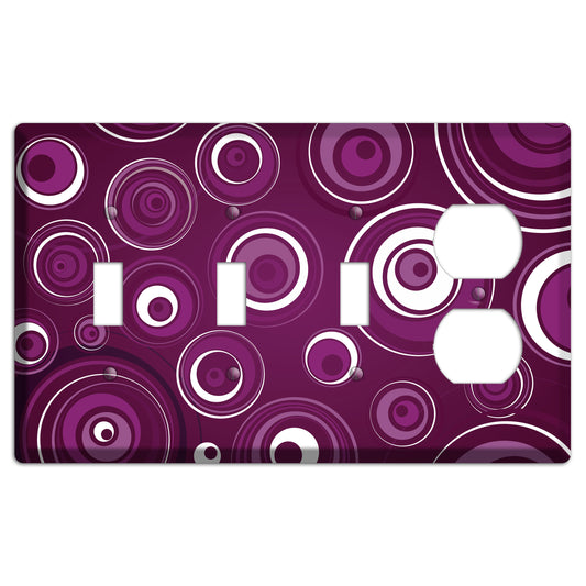 Purple Circles 2 3 Toggle / Duplex Wallplate
