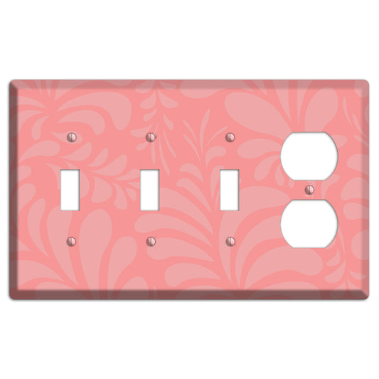 Pink Herati 3 Toggle / Duplex Wallplate