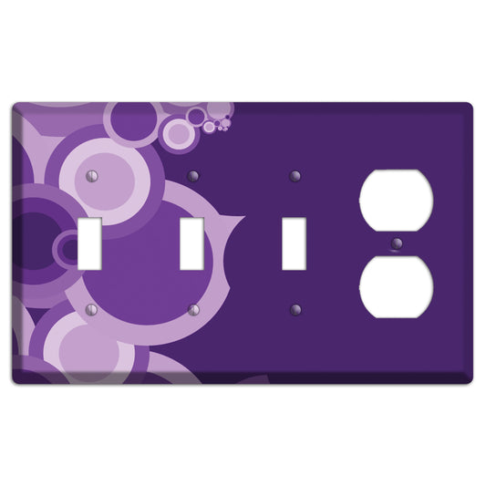 Purple Circles 3 Toggle / Duplex Wallplate