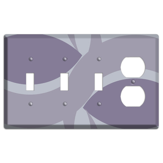 Grey and Lavender Abstract 3 Toggle / Duplex Wallplate