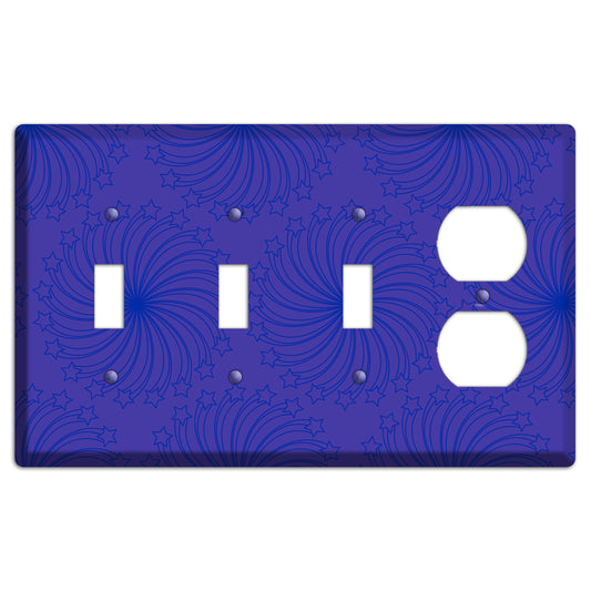 Multi Purple Star Swirl 3 Toggle / Duplex Wallplate