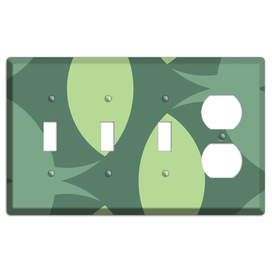 Green Abstract 3 Toggle / Duplex Wallplate