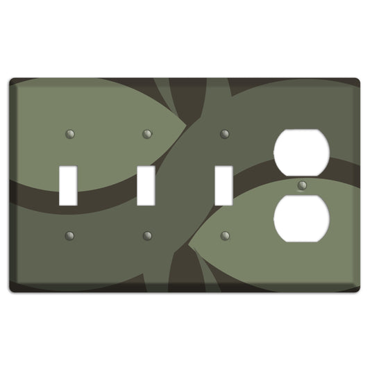 Olive Abstract 3 Toggle / Duplex Wallplate