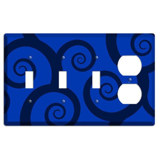 Blue Large Swirl 3 Toggle / Duplex Wallplate