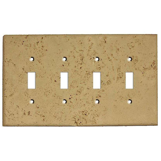 Khaki Stone Four Toggle Switchplate:Wallplatesonline.com