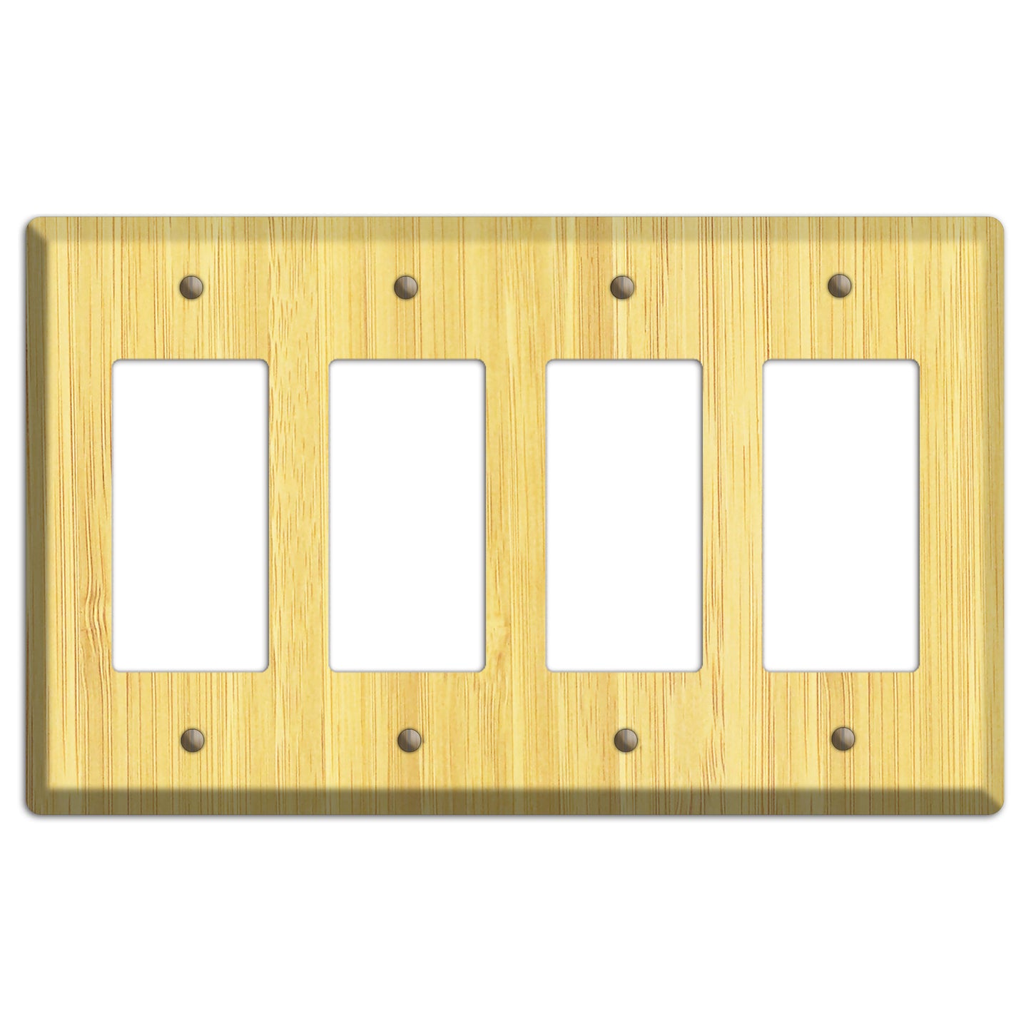 Natural Bamboo Wood Four rocker Switchplate
