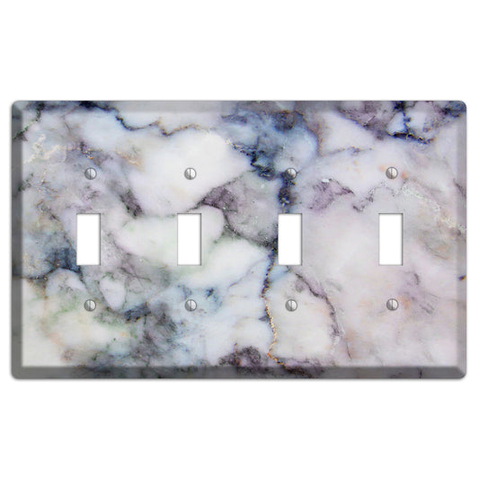 Bermuda Gray Marble 4 Toggle Wallplate