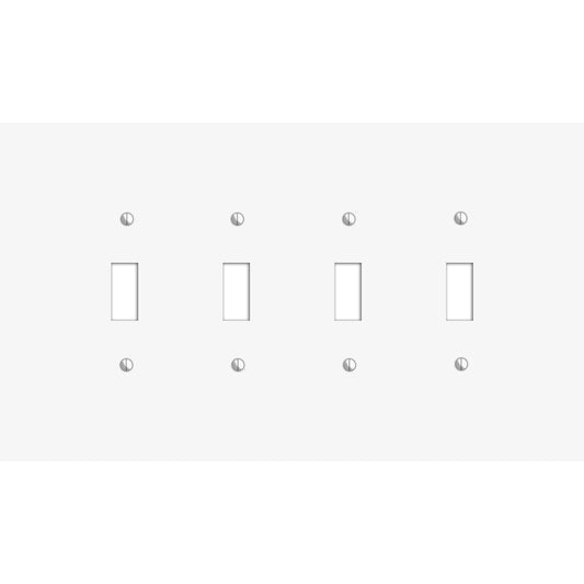 Oversized Discontinued White Metal 4 Toggle Wallplate