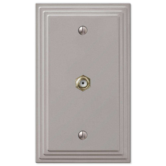 Steps Satin Nickel 1 Cable TV with Hardware - Wallplatesonline.com