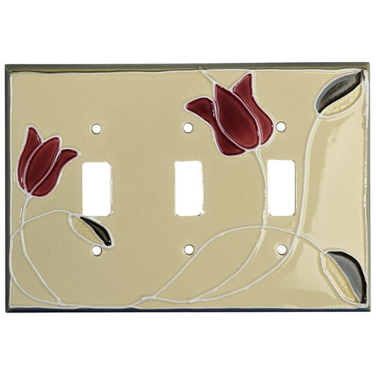 Art Nouveau Tulip Cover Plates 3 Toggle Wallplate