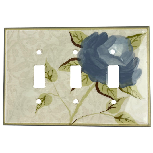 Blue Flower Single Covers Plates 3 Toggle Wallplate