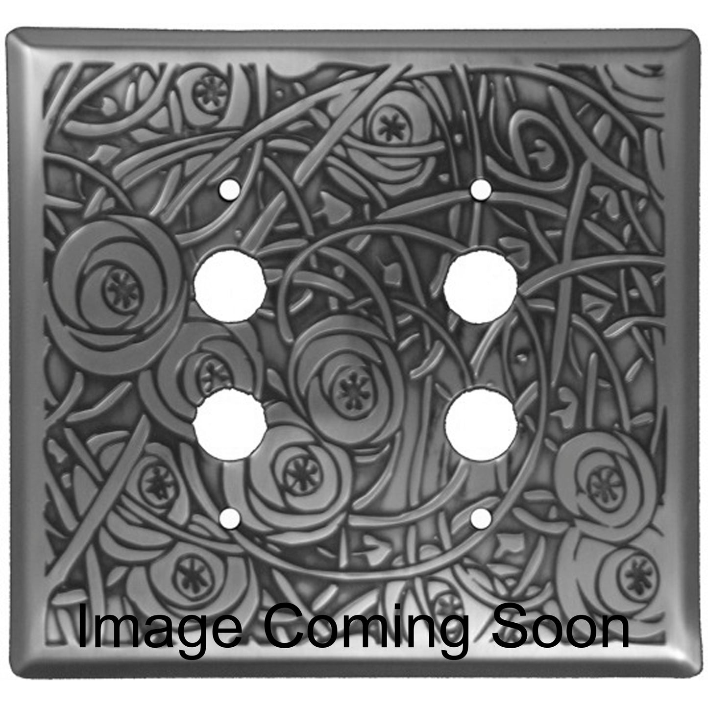 Deco Floral Stainless Steel 2 PushbuttonSwitchplate
