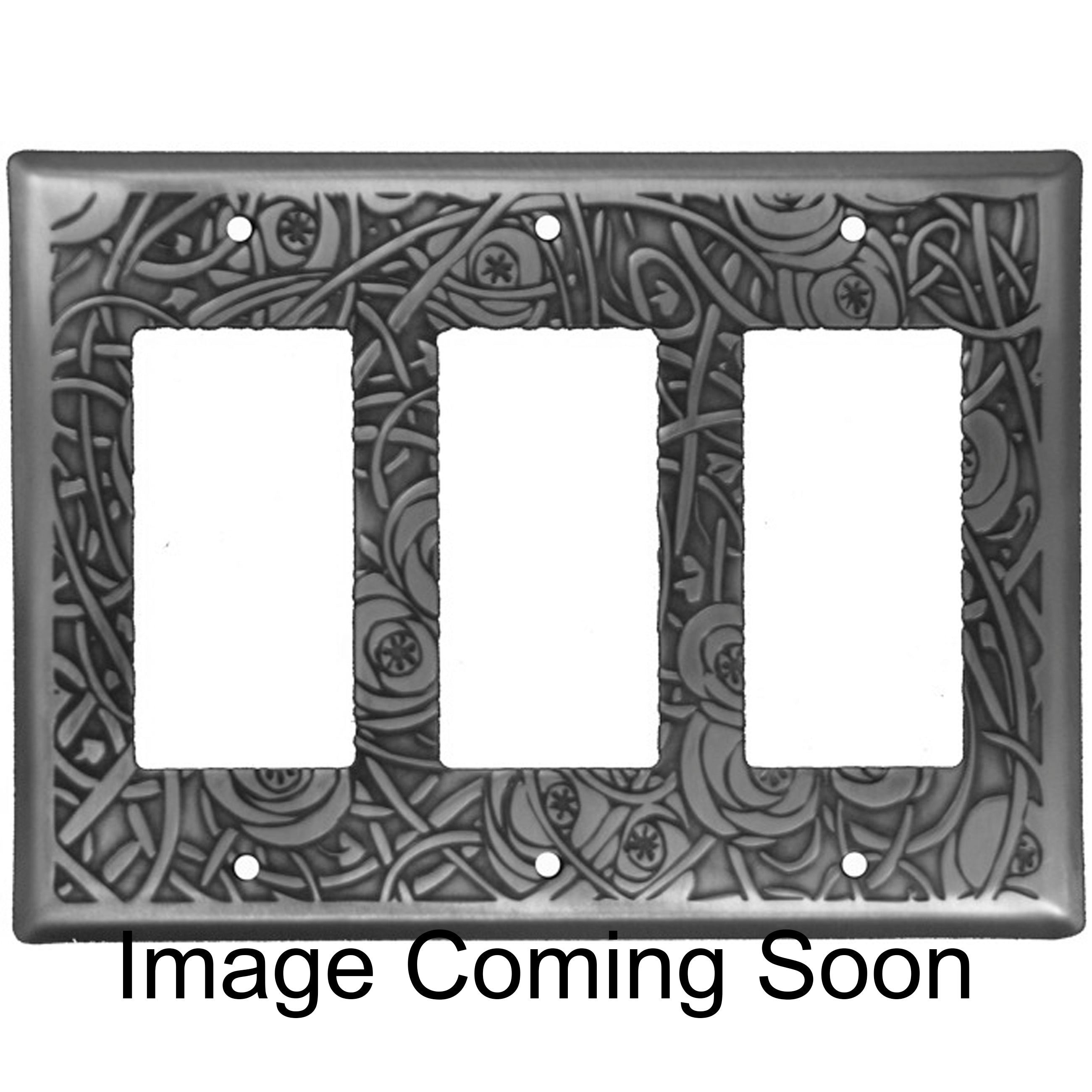 Deco Floral Oil Rubbed Copper Triple Rocker Switchplate
