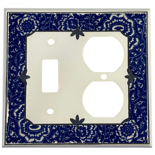 Blue Chinoiserie Cover Plates Toggle / Duplex Wallplate