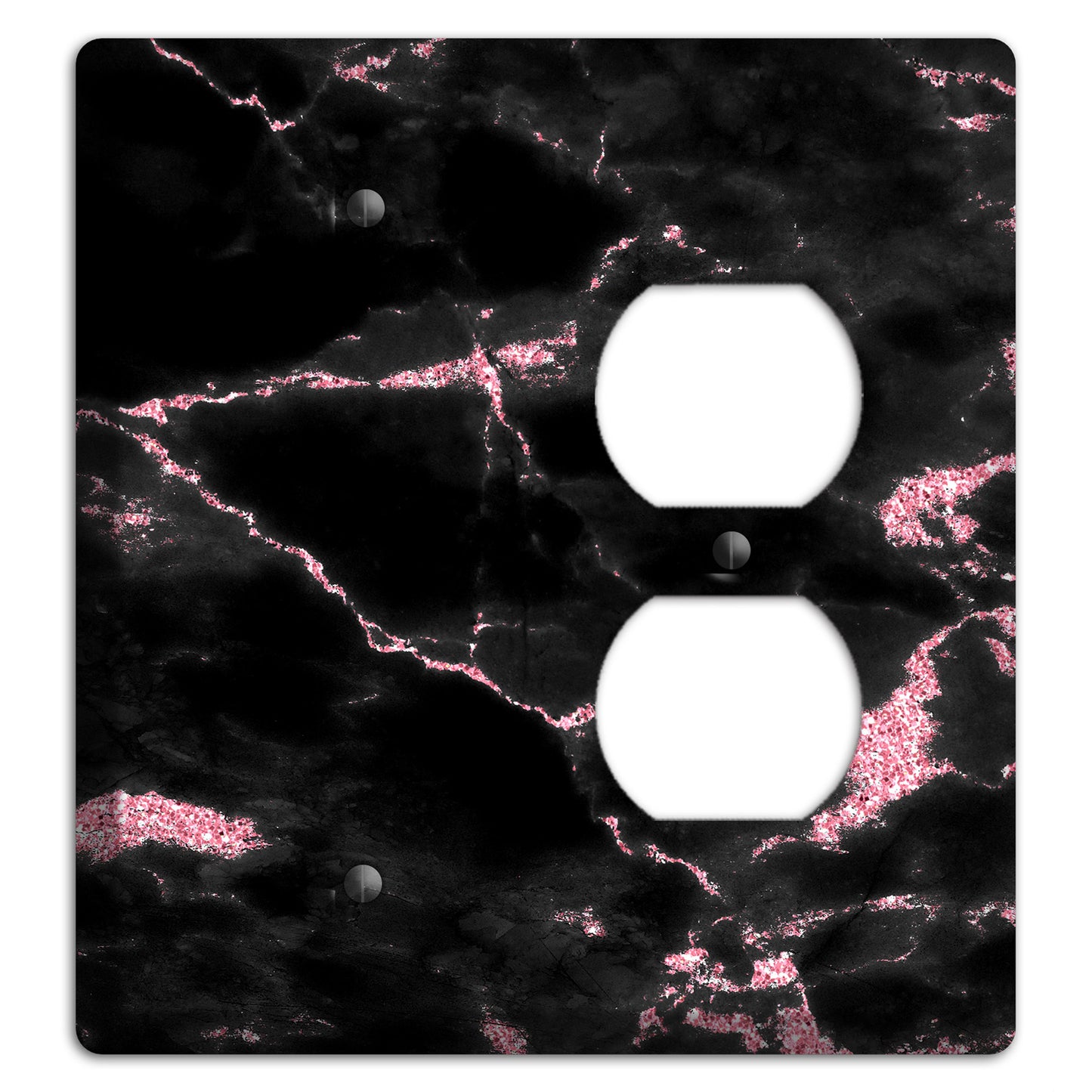 Petite Orchid and Black Marble Blank / Duplex Wallplate
