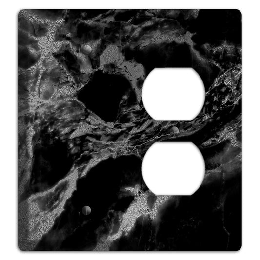 Black and Silver Marble Blank / Duplex Wallplate