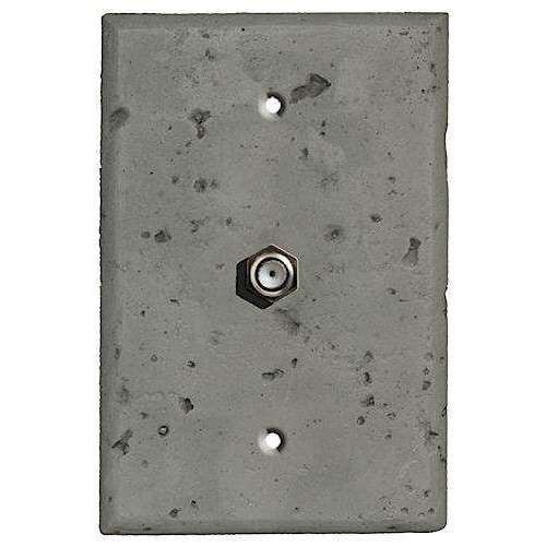 Gray Stone Cable Hardware with Plate - Wallplatesonline.com