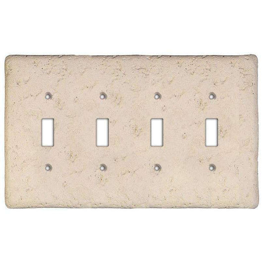 Cappuccino Stone Quad Toggle Switchplate - Wallplatesonline.com