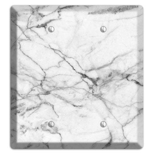 White and Gray Marble 2 Blank Wallplate