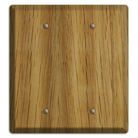 Unfinished White Oak Wood Double Blank Cover Plate