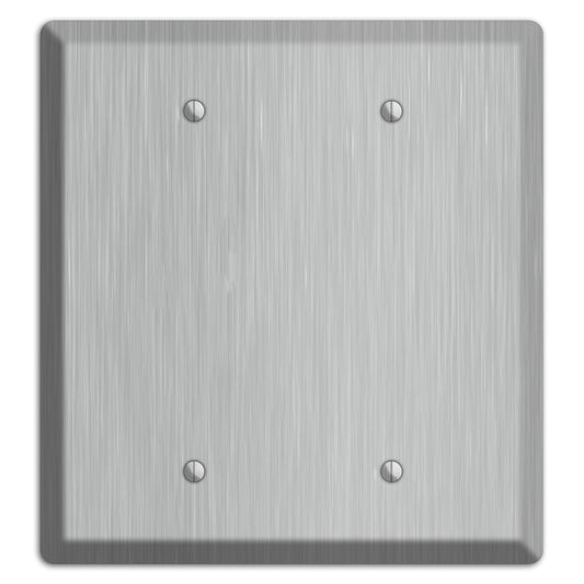 Brushed Stainless Steel 2 Blank Wallplate