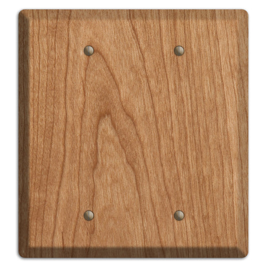 Unfinished Cherry Wood Double Blank Cover Plate