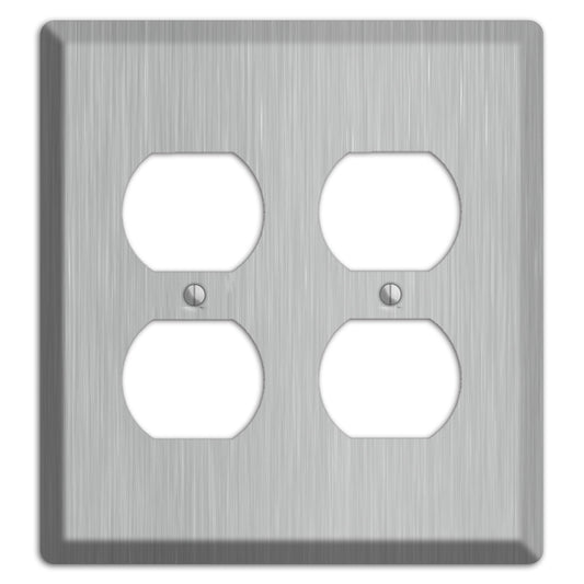 Brushed Stainless Steel 2 Duplex Wallplate