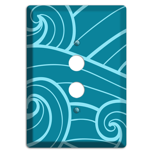 Abstract Curl Turquois 1 Pushbutton Wallplate