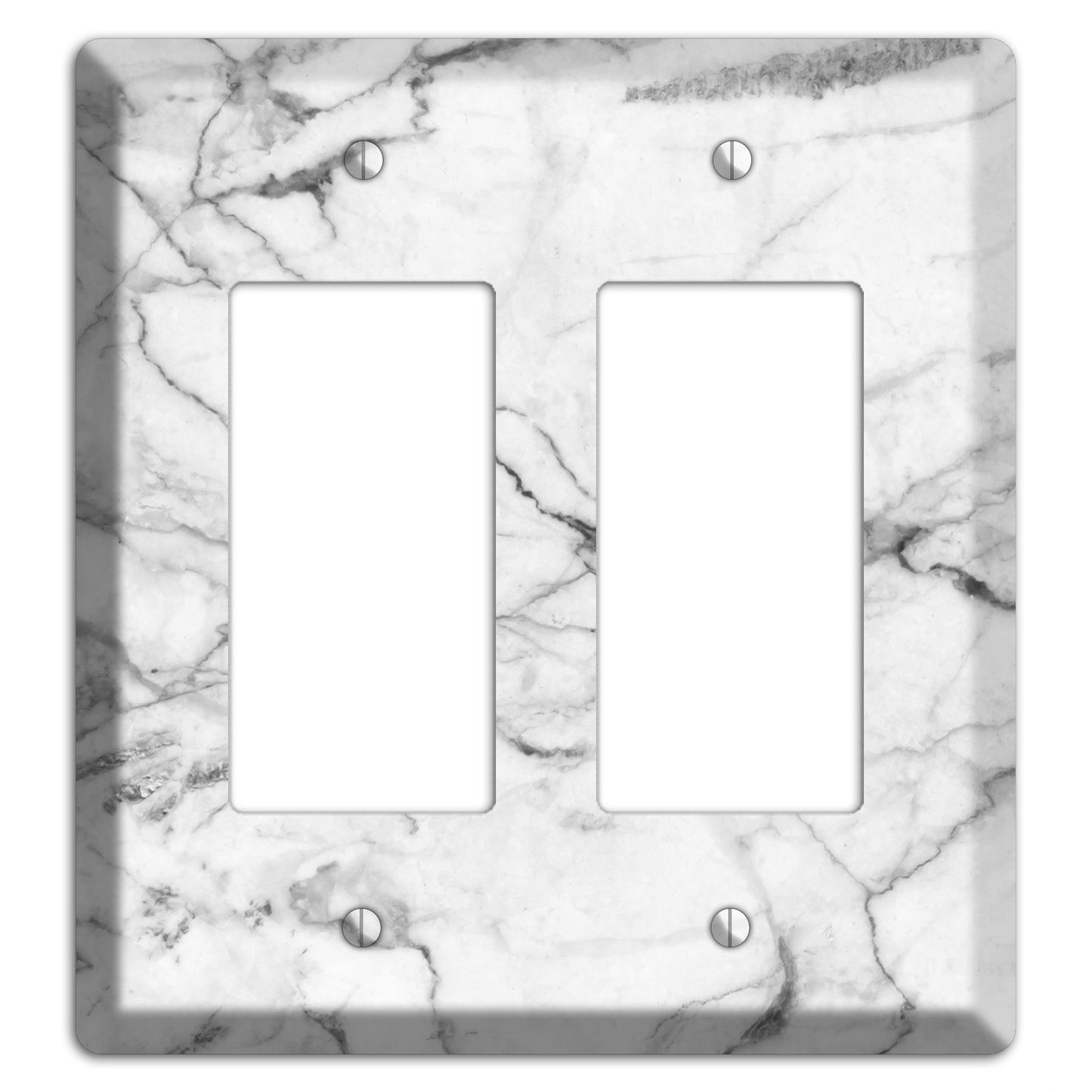 White and Gray Marble 2 Rocker Wallplate