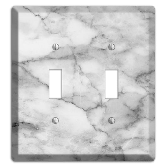 Gray and White Marble 2 Toggle Wallplate