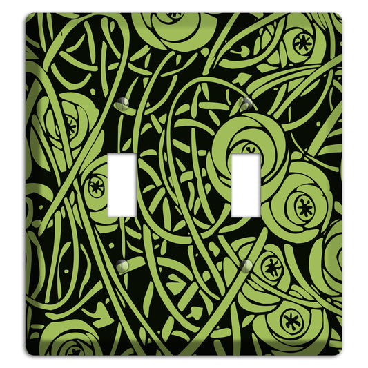 Green Deco Floral 2 Toggle Wallplate