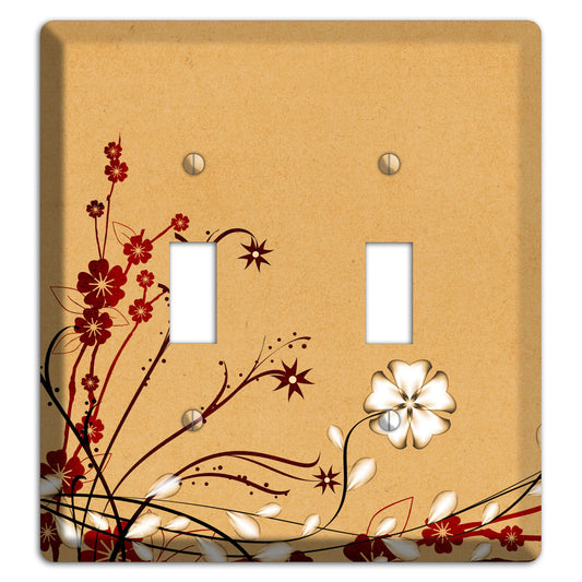 Delicate Red Flowers 2 Toggle Wallplate